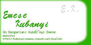 emese kubanyi business card